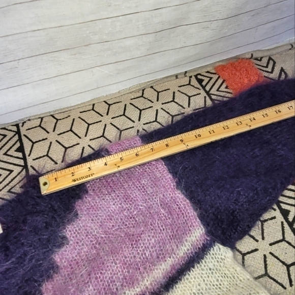 NEVA McINTOSH 100% SCOTTISH WOOL GEOMETRIC PURPLE SWEATER, SZ MEDIUM/LARGE - Picture 12 of 14
